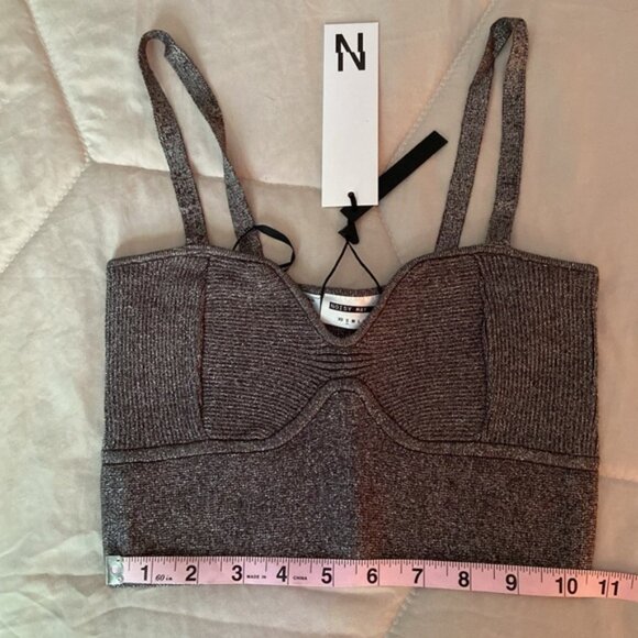 Knit Bandeau Top, DARK GREY - Picture 5 of 9